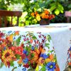 Custom Linen Textured Stain Resistant Fitted Tablecloth, Spill-Proof & Scratch-Resistant, Table Cover with Elastic