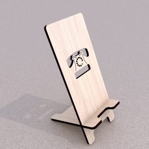 Phone Stand Laser cut file. Phone holder SVG file. Mobile phone wooden stand. SVG file for laser. Phone holder for desk. Instant download.