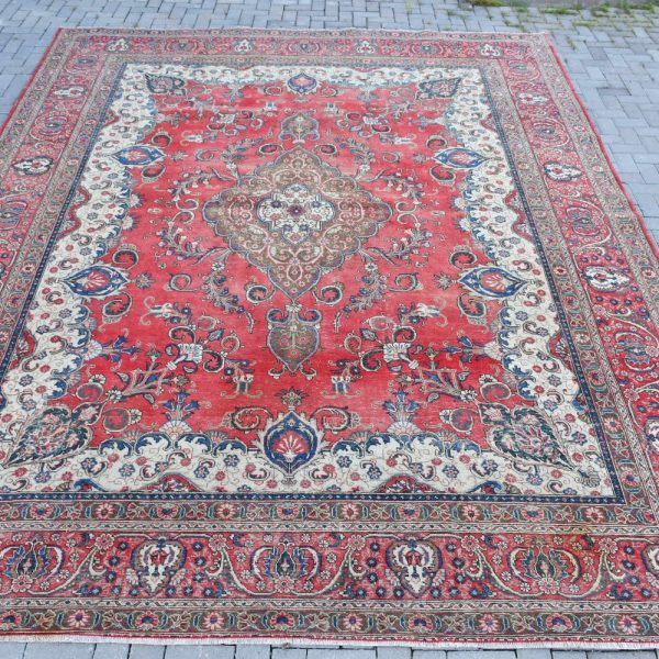 Turkish Rug, Vintage Rug,  Oversize Carpet, Oushak Rug, 132×170 inches Red Carpet, Turkey Wholesale Carpet, Handmade Home Decor Rugs,  217