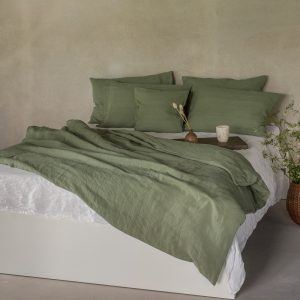 Linen Bedding Set, Washed Linen Bedding, Duvet Cover with Pillow Covers, 100% Linen Soft Antibacterial, Pure European linen