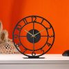 Desk Clock 10 Inches with Real Moving Gear convertible into Wall clock (Hybrid) Vintage Brown