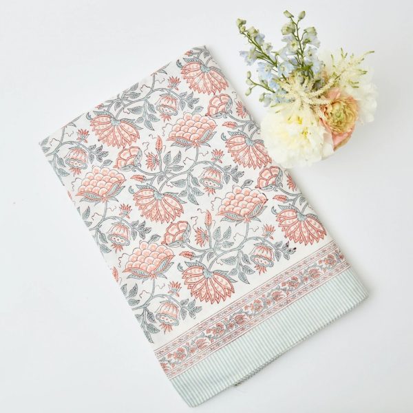Floral tablecloth for spring, Block Printed Tablecloth French Dinning Table Cloth ,Elegant Decoration, Rectangle Tablecloth, Christmas gift