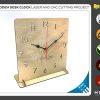 Pen Holder with Clock, Office Product, Co-Worker Gift, 3mm, CNC files, dxf, svg, cdr, ai, pdf, Vector Templates, Laser Cut File, laser svg