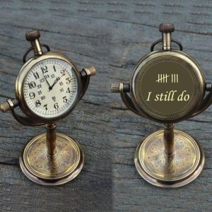 Personalized Desk Clock – Elegant Office Decor & Timeless 8th Anniversary Gift for Couples, Friends, Newlyweds or Him, Retirement Gift