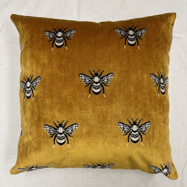 Bee pillow COVER ONLY-bumble bee pillow-yellow bee pillow-queen bee pillow-yellow and black pillow-velvet bee pillow-velvet yellow pillow