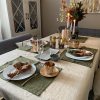 Blue Floral Tablecloth, Block Printed Tablecloth, Cotton Table Cover Linen Mats Napkins Set, Rectangle Tablecloth, Boho Table Cover