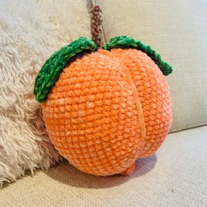 Big Handmade Peach Fruit Pillow, Amigurumi Peach Pillow, Peaches, Decorative Pillows, Peach Fruit Pillow, Peach Plush