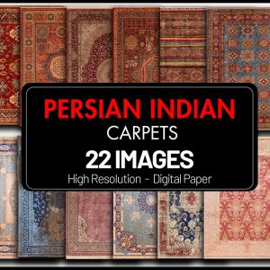 Persian Indian Digital Carpet Package / Instant Download / Ready For Print / Digital Paper
