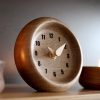 Small Desk clock, Cube clock, Gray pomegranates, Table clock, White Ceramic bird clock, Gift under 50