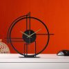 Rare Minimalist Mid Century Teak Desk Clock by Hermle Germany 1960