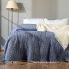 Japanese Wave Bedding Set, Duvet Cover with Pillowcases in Bold Blue, Beige, Red, and Cream Tones, Artistic Microfiber Fabric