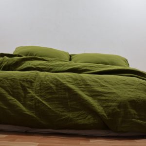 3 piece linen bedding set Moss Green Duvet Cover Linen King Full Bedding Soft Linen Bed Cover With 2 Pillowcase Queen king Twin Duvet Set