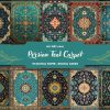 Persian Rug Digital Papers, Seamless Oriental Carpet Scrapbook Paper, Commercial Use, Junk Journal Backgrounds, Printable, Card Crafting DIY