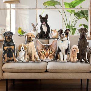 Custom 3D Pet Pillow from Photo – Personalize Dog Gift Cat Gift Halloween Gift – Double Printed Cotton Dog Pillow Pet Pillow Cat pillow