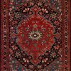 Oriental Medallion Red Area Rug Rustic Mid Century Modern Small Large Oversize Red Dark Blue Black Carpet for Living room Bedroom Diningroom