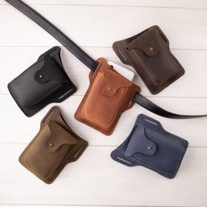 EDC Leather Phone Belt Case Men, Small Leather Men Hip Pouch, Leather Phone Holster, Hunting & Fishing Accessory, Phone Belt Holder Men Gift