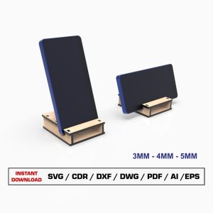 Phone Stand SVG Laser Cut File, Laser Cut Phone Holder, SVG Files For Wood Laser Cutting   Glowforge cut files, Dxf files for laser