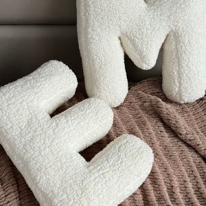 Pillows Embroidered Initial Letter, Fabric Initial Letter, Alphabet Plush Pillow, Easter Gift Child, Happy Easter, Mothers Day Gift