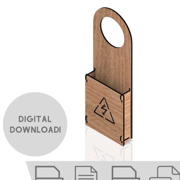 Laser Cut Phone Stand Holder Wall Plug Socket Wooden SVG File CDR File DXF File For Laser Cutting Machine
