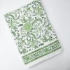 Moss Green Floral Indian Table Cover | Thanks Giving Tablecloth | Farmhouse Decor | Housewarming Gift | Handmade Block Print Table Linen |