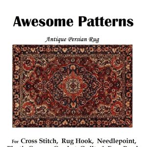 Persian Rug PATTERN-Counted Cross Stitch-Latch Hook Rugs-Plastic Canvas-Needlepoint Tapestry-DIY Carpet-DiGiTAL Download PRINTABLE Pdf