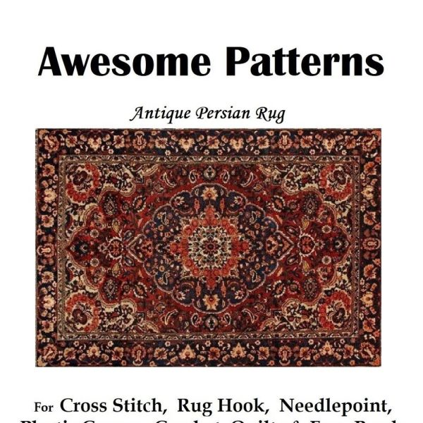 Persian Rug PATTERN-Counted Cross Stitch-Latch Hook Rugs-Plastic Canvas-Needlepoint Tapestry-DIY Carpet-DiGiTAL Download PRINTABLE Pdf