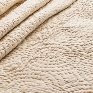 BEIGE cotton linen Kantha Quilts with circle pattern quilting, Sizes available