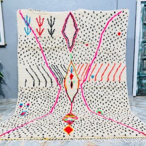 Unique Berber Moroccan Costum rug – Moroccan Woolen carpet – New Azilal rug – Beni ouarain style – New Beni ouarain rug – fine berber rug