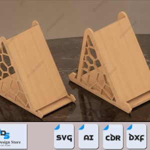 Honeycomb Design Wooden Phone Holder – Laser Cut Files for 1/4 & 1/8 Inch Materials 113