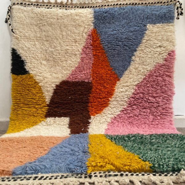 Azilal Area rugs 8×10 , Handmade Wool Rug , Custom Morrocan Rug , Rug For Living Room , Berber Wool Area Rugs , Colorful Moroccan Rug