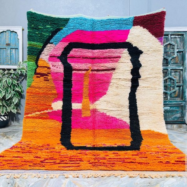 Wonderful Morrocan Rug, Colorful Berber Carpet, Sheep Wool Rug, Moroccan Area Rug, Authentic Wool Rug, Handmade Rug, Tapis Marocain