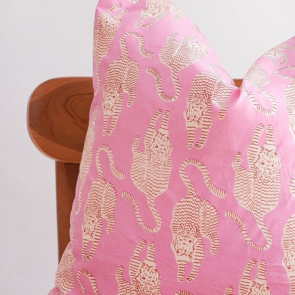 Block Print Pillow, Floral Pillow, Botanical Pillow, Boho Pillow, Pink Pillow, Decorative Pillow, Farmhouse Decor