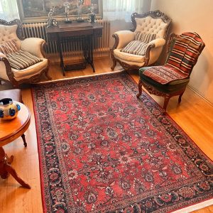 Red Vintage Style Rug, Area Rug 8×10, Unique Boho-Chic Rug, Oriental Red Rug 9×12, Custom Size, Persian Patterned Living Room Rug, Carpet