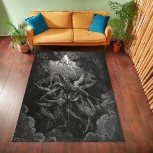 The Mouth of Hell Design, Gothic Design Rug, Dante Design Rug, Renaissance Theme Rug, Paradise Lost Rug, Gothic Art Rug