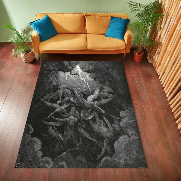 The Mouth of Hell Design, Gothic Design Rug, Dante Design Rug, Renaissance Theme Rug, Paradise Lost Rug, Gothic Art Rug