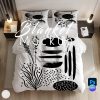 Linen bedding set. King or Queen size duvet cover with button closure and 2 envelope pillow cases in natural undyed color