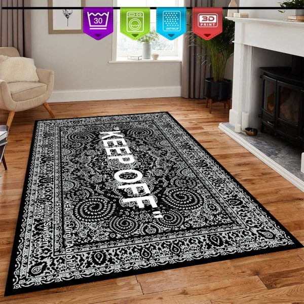 Keep Off Classic-Dark Grey Rug-Modern Room Rug,Keep Off,Home Decorative Rug,Modern Rugs,Living Room Rug, 4×6 Carpet, Personalized Gift