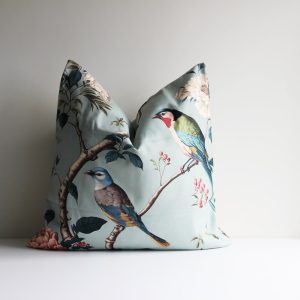 Birds and Florals Chinoiserie Throw Pillow Cover – Chinoise Exotique Scenic Cushion Cover, Old Fashion 18×18 20×20 Pillow Case