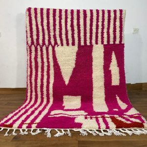 Moroccan Handmande Pink Rug ,Pink Moroccan Carpet ,Pink Berber Rug ,Pink Wool Rug,Moroccan Area Rug.Custoum Size Decorative Berber Rug