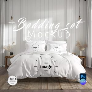 Bedding Set Mockup, Duvet and Pillow Mockups PSD, Blanket Mockup,Bedding Mock Up Canva Drag and Drop,Pillow and Blanket Mockup Photoshop|323