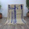 Moroccan rug blue – Berber rug – Custom Moroccan rug – Beni ourain rug – Handmade rug – Abstract Wool rug – blue rug – moroccan blue rug