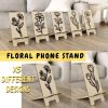 3D Phone stands laser cut bundle, wooden phone stand with pattern,  geometrical pattern stands lasercut, floral mobile phone holder svg