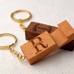 Personalized Wood Keychain, Custom Engraved Wooden Phone Holder, Minimalist Phone Stand, Birthday Gift, Gifts for Mom, Best Friend Gifts