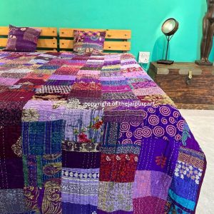 Bohemian Patchwork Quilt Kantha Quilt Handmade Vintage Quilts Boho King Size Bedding Throw Blanket Bedspread Quilting Hippie Quilts For Sale