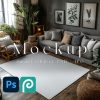 Black Gothic Witch Decor Rug | Dark and Spooky Witch-Themed Carpet | Gothic Aesthetic for Living Room or Bedroom