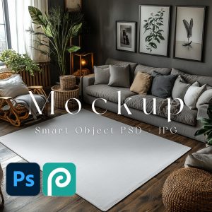 Rugs Mockup, Carpet Templates, Living Room Carpets, Rugs Photoshop Mockup, Digital Carpet Mockups, PHOTOSHOP & Photopia Only