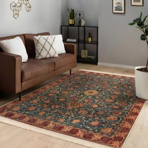 Victorian Rug|William Morris Rugs|Washable Rectangle Carpet|Housewarming Gift|Kitchen Rug|Living Room Rug|Morris Style Floral Area Rug