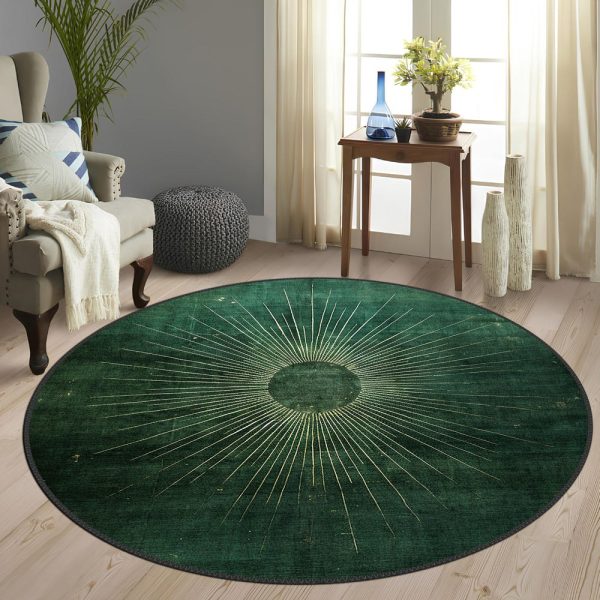 Mid Century Boho Round Rug, Stylish Contemporary Abstract Round Rug, Unique Large Rug, Modern Minimalist Rug, Home Decor Rug for Living Room