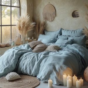 Washed Cotton Duvet Cover, Luxury Cotton Bedding Set, Organic Washed Cotton Bedsheet, Premium Cotton 4 Pc Bedding Set