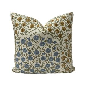 Lee Jofa – Sameera in Sapphire/Gold – Pillow Cover // MADE TO ORDER// Designer Fabric Handcrafted Decorative Pillow, High-End Throw Pillow